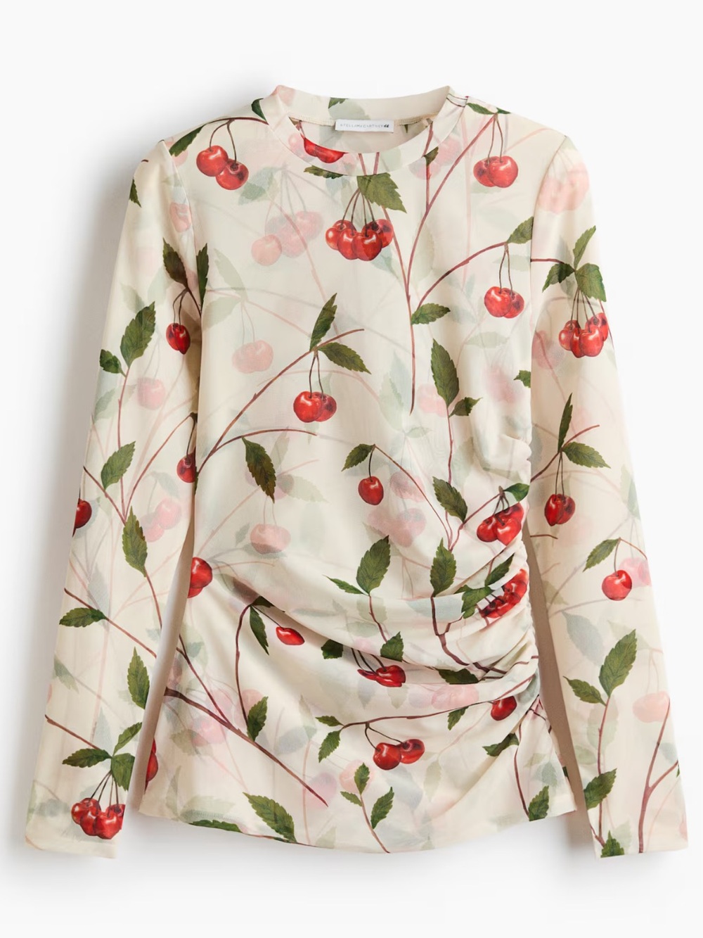 STELLA MCCARTNEY H&M CHERRY-PRINT MESH TOP